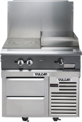 Vulcan V1FT18B V Series Heavy Duty Natural Gas Modular Range French Top Burner & Cabinet Base 18" - 25,000 BTU