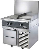 Vulcan V1FT18B V Series Heavy Duty Natural Gas Modular Range French Top Burner & Cabinet Base 18" - 25,000 BTU
