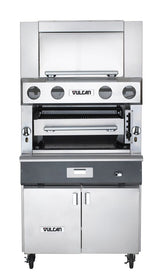 Vulcan VIR1BF V Series Upright Infrared Natural Gas Broiler w/ 4 Burners, Finishing Oven and Cabinet Base 36" - 100,000 BTU