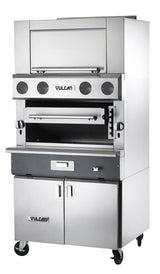 Vulcan VIR1BF V Series Upright Infrared Natural Gas Broiler w/ 4 Burners, Finishing Oven and Cabinet Base 36" - 100,000 BTU