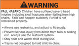 high chair warning label