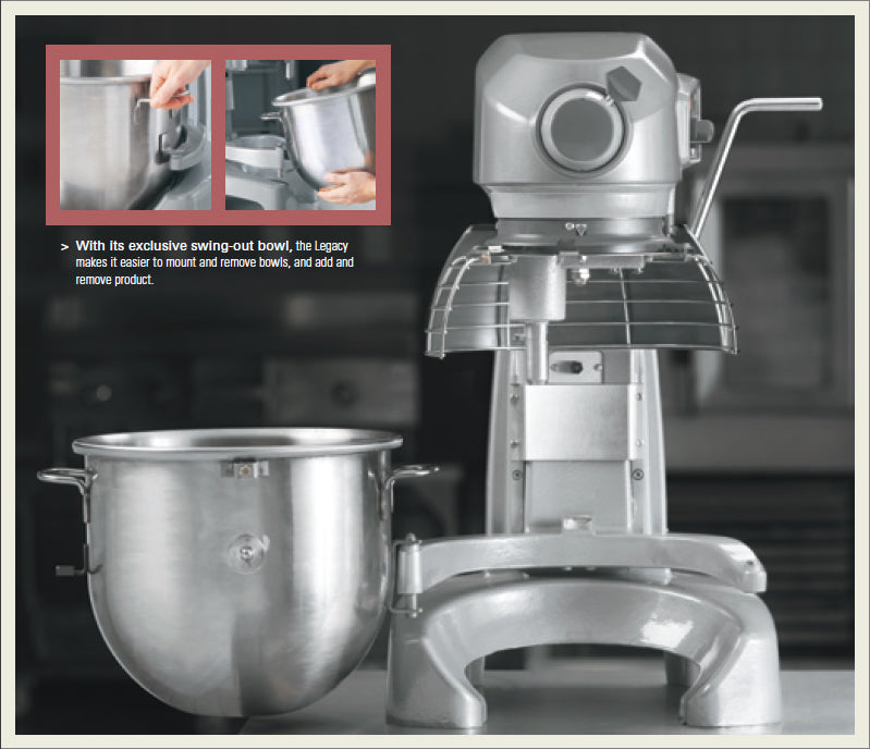 Hobart HL200-40STD Legacy Planetary Bench Mixer with Accessories Incl. Dough Arm & Ingredient Chute 20 Qt. - 3 Fixed Speeds - 200-240v/50/60/1, 1/2 HP