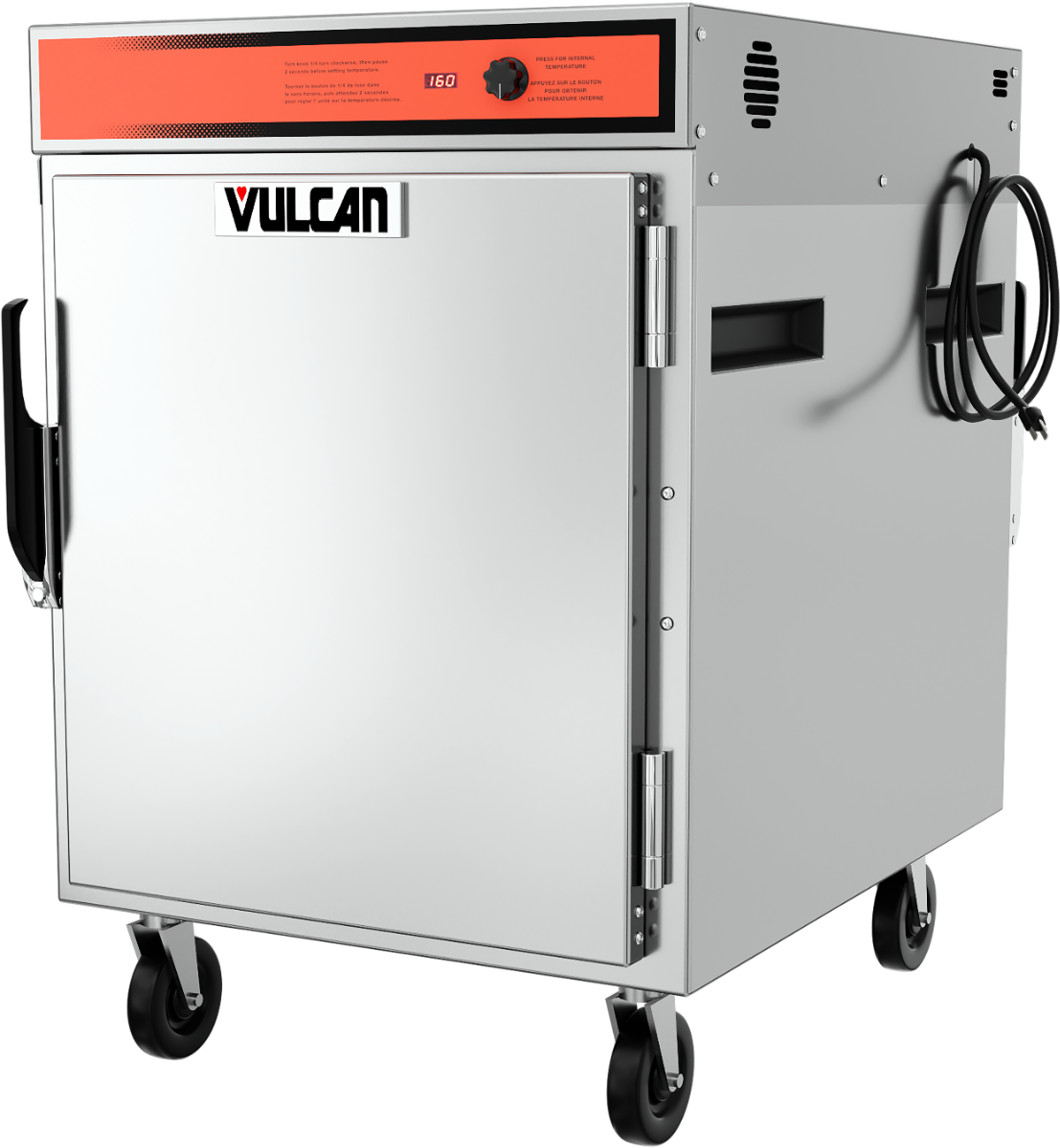 Vulcan VPT7LL Half Size Pass-Thru Heated Holding & Transport Cabinet with Lip-Loading Racks 40"H - 120v - Holds 15 Sheet Pans