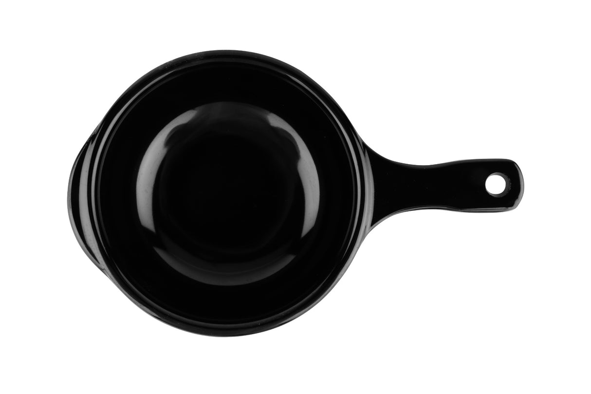 GET HSB-112-BK Black Elegance Melamine Narrow Rim Round Soup Bowl with Handle 12 oz. - Black - 24/Case