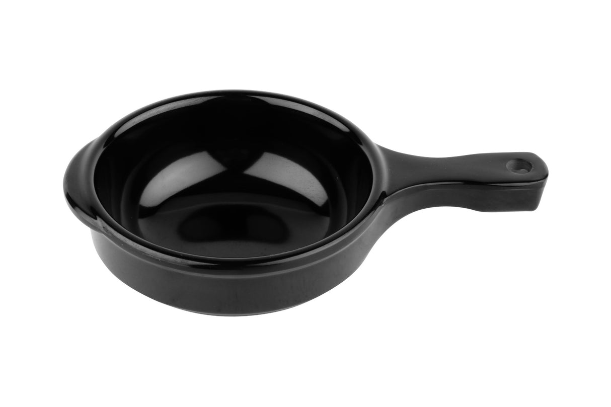 GET HSB-112-BK Black Elegance Melamine Narrow Rim Round Soup Bowl with Handle 12 oz. - Black - 24/Case