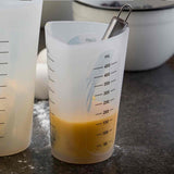 TableCraft HSMC3 3-Piece Silicone Stackable Flexible Measuring Cup Set - includes: (1) 1 cup, (1) 2 cup & (1) 4 cup - Translucent - 6 Sets/Case