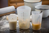 TableCraft HSMC3 3-Piece Silicone Stackable Flexible Measuring Cup Set - includes: (1) 1 cup, (1) 2 cup & (1) 4 cup - Translucent - 6 Sets/Case