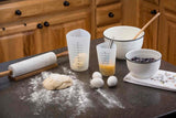 TableCraft HSMC3 3-Piece Silicone Stackable Flexible Measuring Cup Set - includes: (1) 1 cup, (1) 2 cup & (1) 4 cup - Translucent - 6 Sets/Case