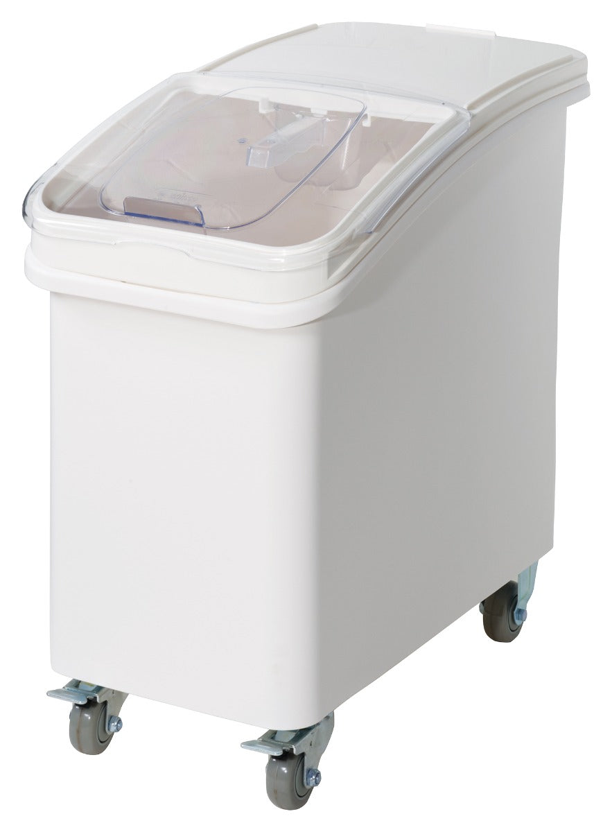 Winco IB-27 Mobile Ingredient Bin with Clear Sliding Lid & Scoop 27 Gal. - 430 Cup Capacity