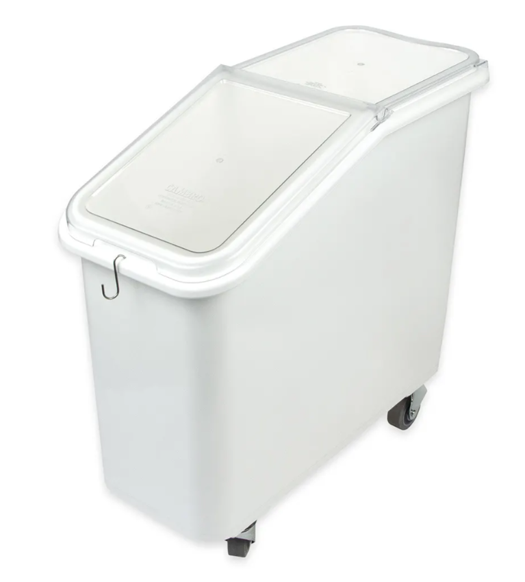 Cambro IBS20148 Mobile Ingredient Bin - 21 Gallon Capacity, Clear Cover/White Base