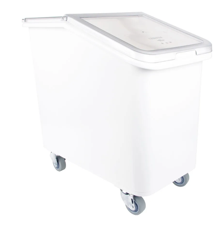 Cambro IBS27148 Mobile Ingredient Bin - 27 Gallon Capacity, Clear Cover/White Base