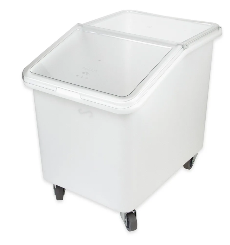 Cambro IBS37148 Mobile Ingredient Bin - 37 Gallon Capacity, Clear Cover/White Base