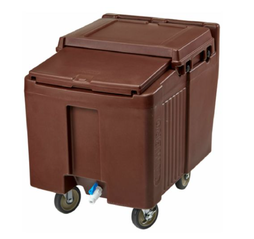 Cambro ICS125LB131 125 lb Insulated Mobile Ice Caddy - Plastic, Dark Brown