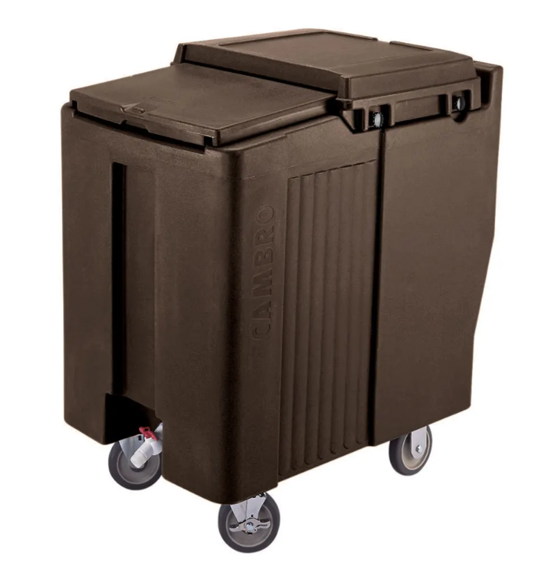 Cambro ICS125T131 125 lb Insulated Mobile Ice Caddy - Plastic, Dark Brown