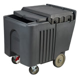 Winco IIC-29 Plastic Insulated Mobile Ice Caddy with Sliding Cover 125 lb. - Gray