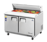Everest Refrigeration EPBNR2 2-Section 2 Door Refrigerated Salad/Sandwich Prep Table with Back Mounted Compressor 48" - 13 Cu. Ft. - 115v