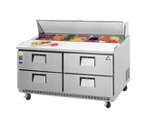 Everest Refrigeration EPBNR2-D4 2-Section 4 Drawer Refrigerated Salad/Sandwich Prep Table 48" - Holds (12) 1/6 Size Pans - 13 Cu. Ft. - 115v