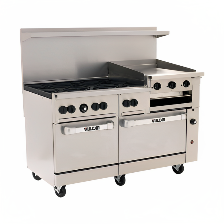 Vulcan 60SC-6B24GB Endurance Natural Gas Range 6 Burners w/ Griddle/Broiler, Standard, and Convection Oven 60" - 278,000 BTU