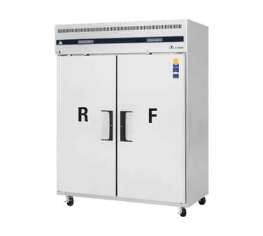 Everest Refrigeration ESWRF2 2-Section 2 Solid Wide Door Reach-In Dual Temp Refrigerator/Freezer Combo 59" -115V