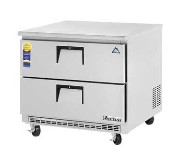 Everest Refrigeration ETBSR2-D2 1-Section 2 Drawer Back Mounted Undercounter Refrigerator 36" - 115v