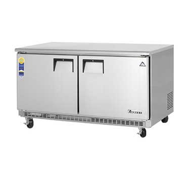 Everest Refrigeration ETBWR2 2-Section 2 Solid Wide Door Back Mount Undercounter Refrigerator 60" - 115V