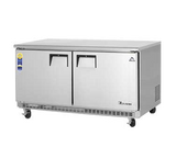 Everest Refrigeration ETBWR2 2-Section 2 Solid Wide Door Back Mount Undercounter Refrigerator 60" - 115V