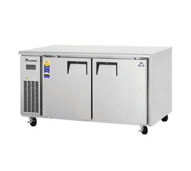 Everest Refrigeration ETWF2 2-Section 2 Solid Wide Door Side Mount Undercounter Freezer 60" - 115V
