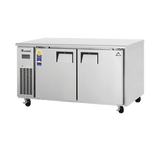 Everest Refrigeration ETWF2 2-Section 2 Solid Wide Door Side Mount Undercounter Freezer 60" - 115V