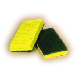 ACS 74-612 Medium Duty Scrubble Green Backed Scrubber Sponge 6" x 3-3/8" x 3/4"