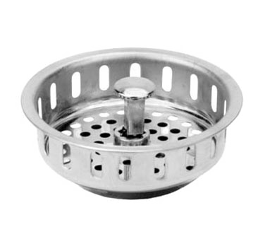 FMP 102-1062 Stainless Steel Universal Replacement Sink Basket / Strainer with Moveable Metal Post 3-1/2"