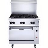 Vulcan 36C-6BN Endurance Natural Gas Range w/ 6 Burners & Convection Oven 36" - 215,000 BTU