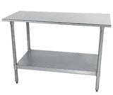 Culitek 16WT-245-E Economy 16-Gauge Stainless Steel Work Table with Adjustable Galvanized Undershelf and Legs 60" x 24"