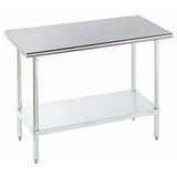 Culitek 16WT-246-E Economy 16-Gauge Stainless Steel Work Table with Adjustable Galvanized Undershelf and Legs 72" x 24"