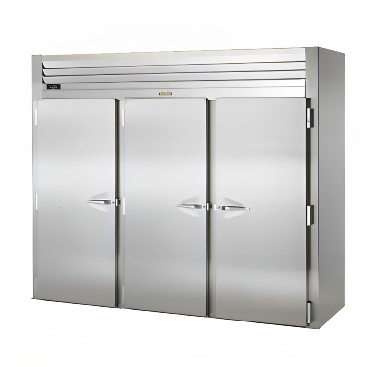 Traulsen RRI332HUT-FHS Roll In Refrigerator Three Full-Height Solid Doors for 72" High Racks Stainless Steel 120.5 Cu. Ft. - 115V