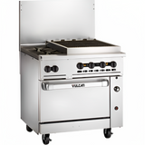 Vulcan 36S-2B24CBP Endurance LP Range 2 Burner w/ Charbroiler & Standard Oven 36" - 159,000 BTU