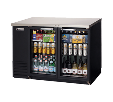 Everest Refrigeration EBB48G-24 2 Glass Door 24" Deep Back Bar Refrigerator 49" - Holds (420) 12 oz. can or (294) 12oz. bottle cap - 115v