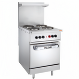 Clearance Vulcan EV24-S-4FP-480 Endurance Electric Range Four French Burners w/ Oven Base 24" - 480V