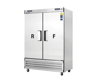 Everest Refrigeration EBRF2 2-Section 2 Solid Door Reach-In Dual Temp Refrigerator/Freezer Combo 55" - 115V