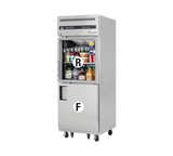 Everest Refrigeration EGSDH2 1-Section One Glass/One Solid Half Door Reach-In Dual Temp Refrigerator/Freezer Combo 30" - 115V