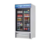 Everest Refrigeration EMGR33 White 2-Section 2 Glass Slide Door Merchandiser Refrigerator 40" - 115v