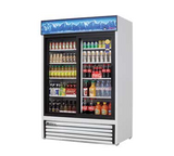 Everest Refrigeration EMGR48 Merchandiser Refrigerator White with Two Glass Slide Doors Refrigerator 54" - 115V