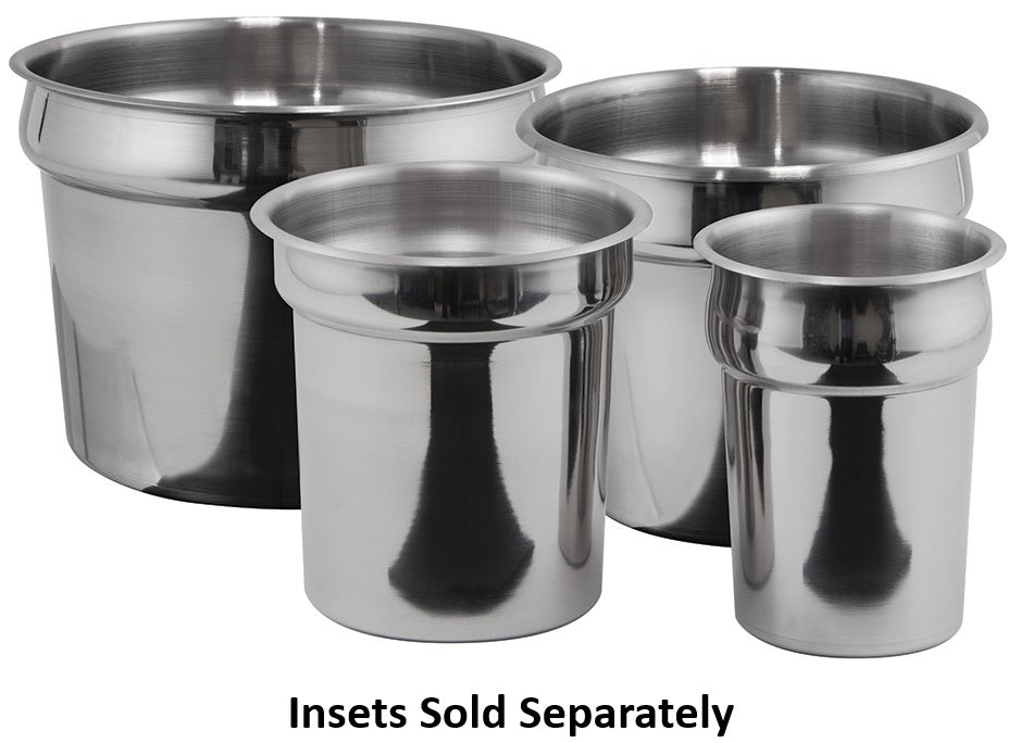Winco INS-4.0 Mirror Finish Stainless Steel Inset Pan 4 qt. - 36/Case
