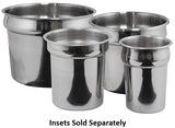 Winco INS-4.0 Mirror Finish Stainless Steel Inset Pan 4 qt. - 36/Case
