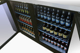 Migali C-BB72G Competitor Series Back Bar Cooler Black 3 Glass Door Refrigerator 72" -  (3) 1/2 Keg Capacity