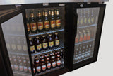 Migali C-BB72G Competitor Series Back Bar Cooler Black 3 Glass Door Refrigerator 72" -  (3) 1/2 Keg Capacity