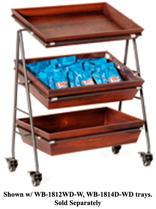 GET IR-2010-MG Urban Renewal Metal Rectangular 3-Tier Mobile Merchandiser Stand 21-1/2"W x 12-1/4"D x 25-3/4"H - Gray
