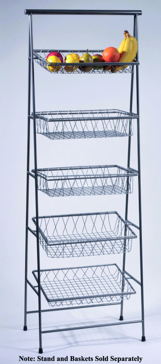 GET IR-904 Merchandiser Stand Rectangular Iron Wire Pastry Basket 18"W x 12"D x 4"H - Gray