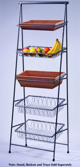 GET IR-906 POP Powder Coated Iron Rectangular 5-Tier Tilted Pane Stand 23-1/2"W x 14"D x 64"H - Gray