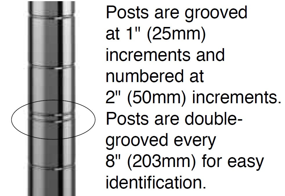 Olympic J74UK Mobile Wire Shelving Green Epoxy Post 74"