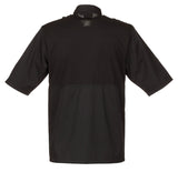 Chef Works JLCVBLKM Unisex Montreal Cool Vent Short Sleeve Double-Breasted Chef Coat with Cloth Covered Buttons - Black / Medium
